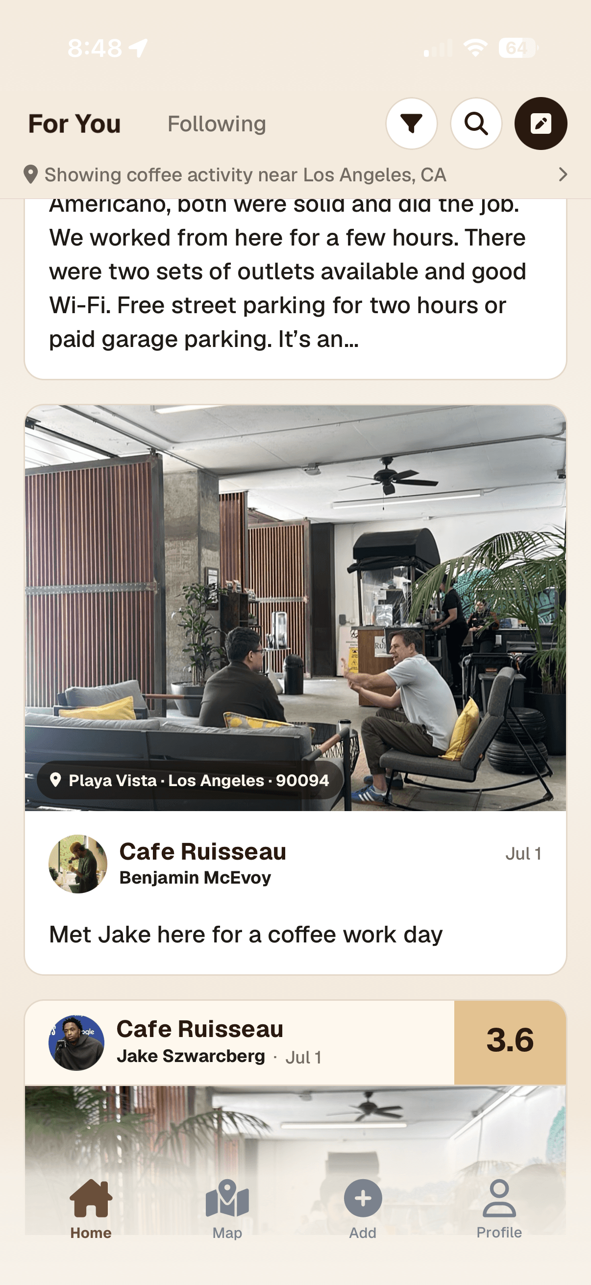 Spresso Club social feed