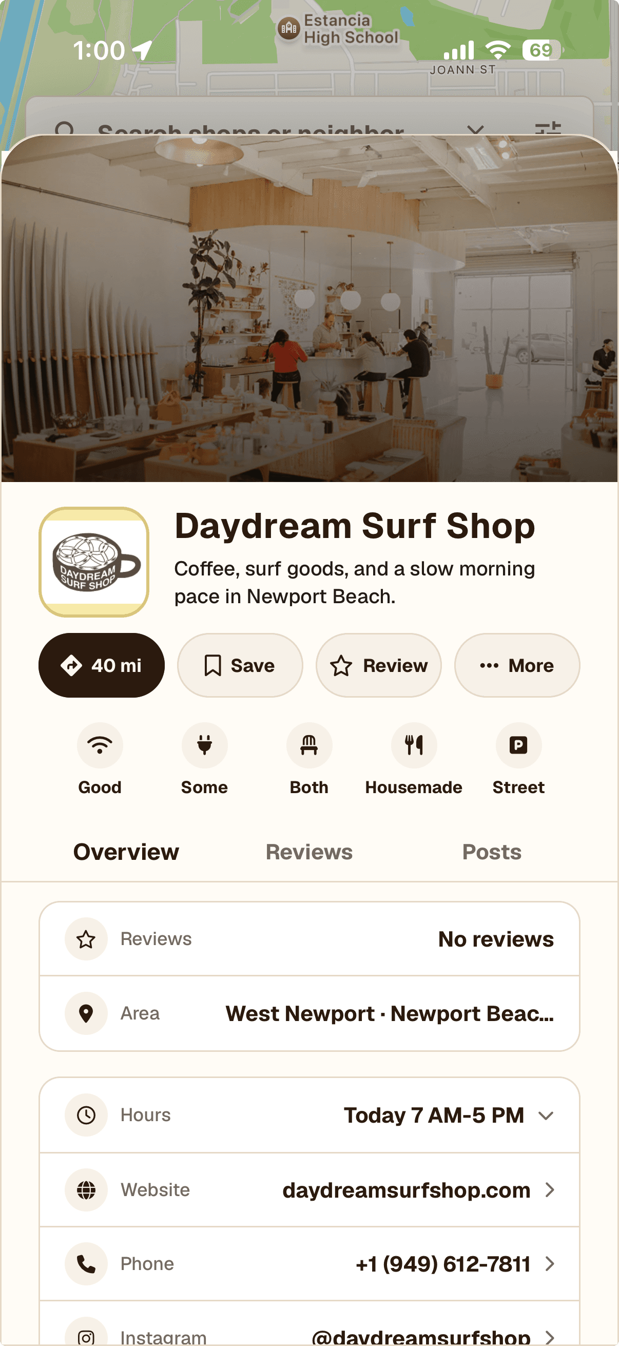 Spresso Club map and shop drawer